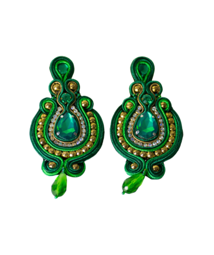 Soutache Ohrringe Emerald Grün bei Bizar
