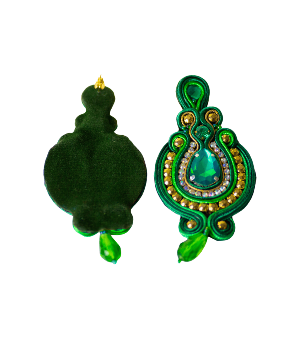 Soutache Ohrringe Emerald Grün1 bei Bizar